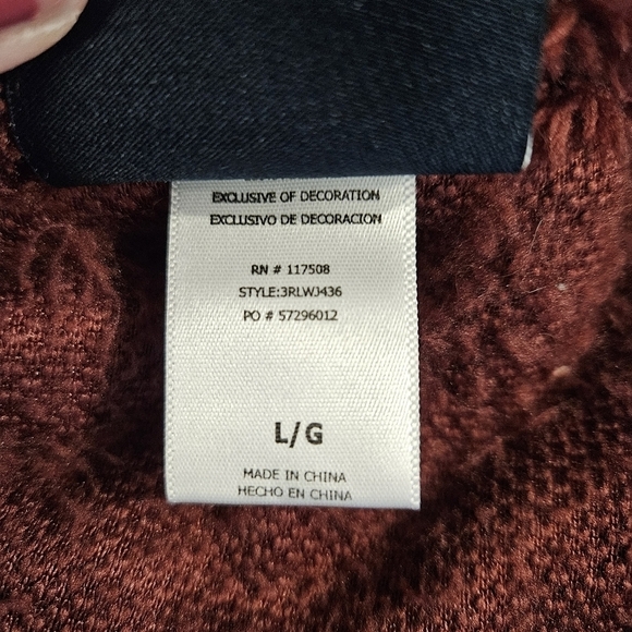 Reebok Maroon Fuzzy Fleece Pullover Jacket - Picture 6 of 7